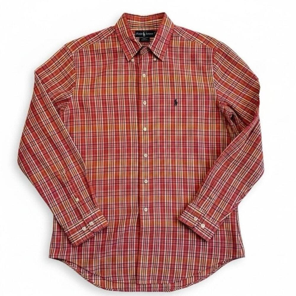Vintage Polo Ralph Lauren Plaid Shirt Blake Red Long Sleeve Button Down Shirt M